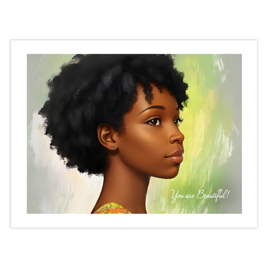 African American Girl Card - You are Beautiful