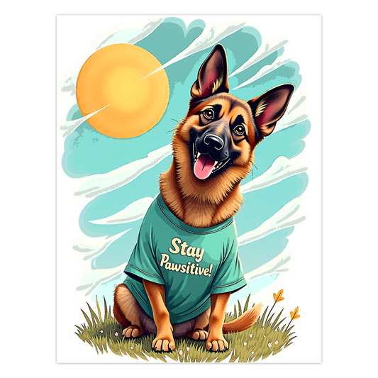 German Shepherd - Stay Pawsitive! Folded Cards