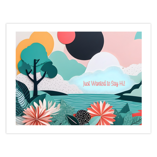 Layered Paper Nature Scene Card - Just Wanted to Say Hi!