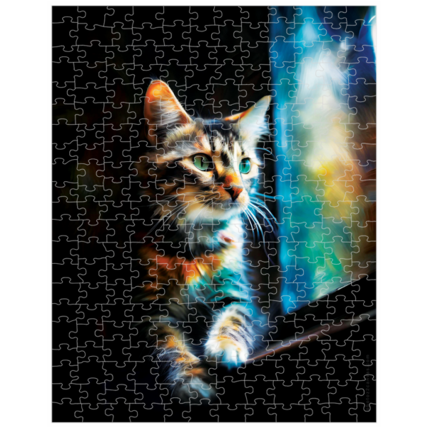 Colorful Cat Looking Out Window Puzzle