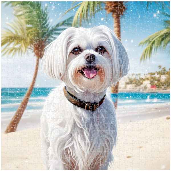 Sun And Snow - White Hair Dog Puzzle - Image 2