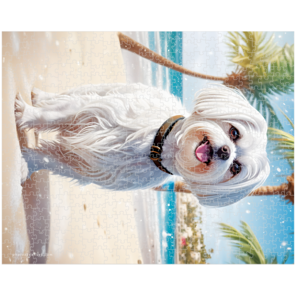 Sun And Snow – White Hair Dog Puzzle